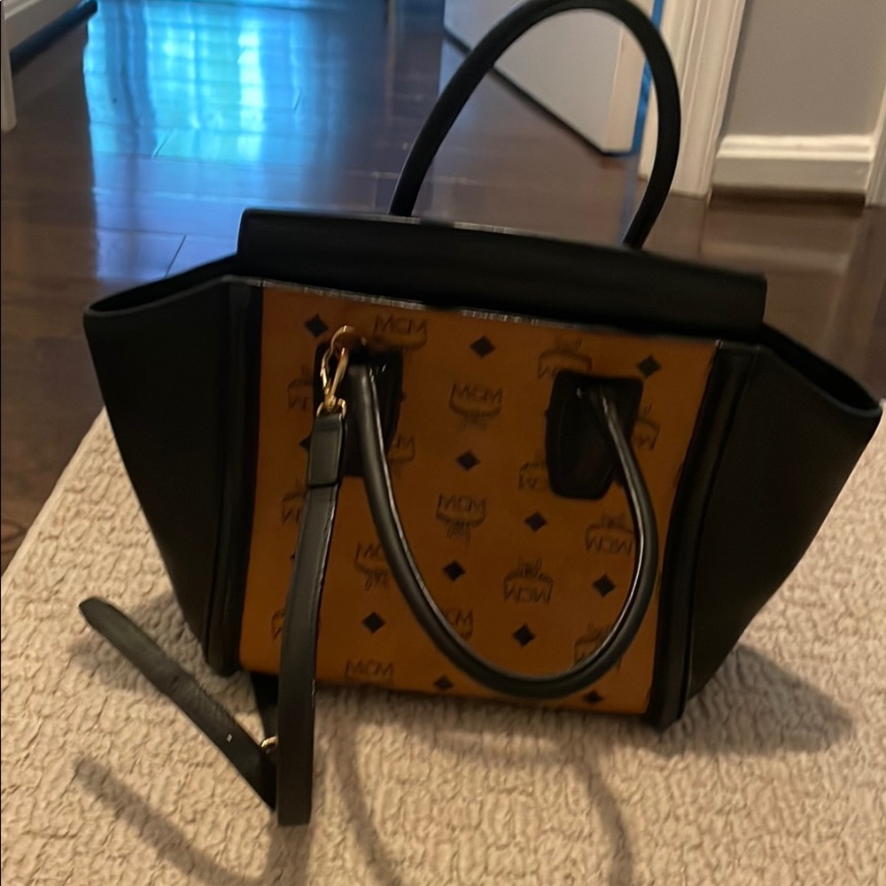 MCM Black and Gold Tote Bag